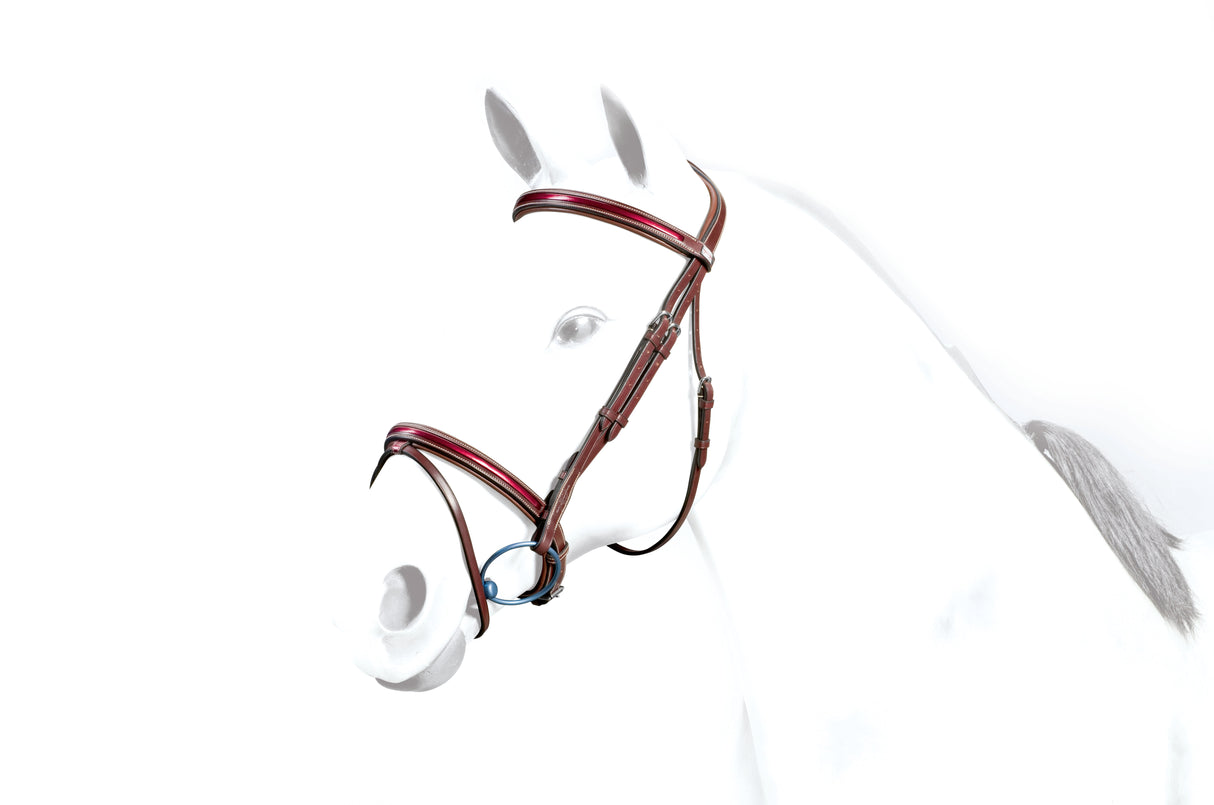 Equipe Patent Detail Flash Bridle #colour_red-brown