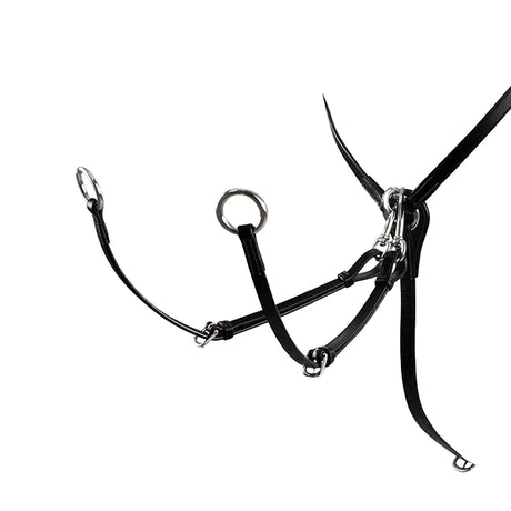 Equestro Tanned Leather Fork Hunting Breastplate #colour_black