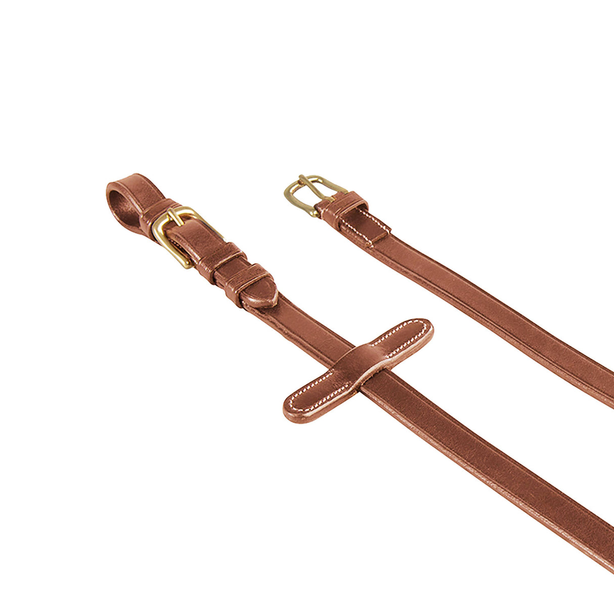 Equestro Rubber-Reinforced Leather Reins For English Bridle