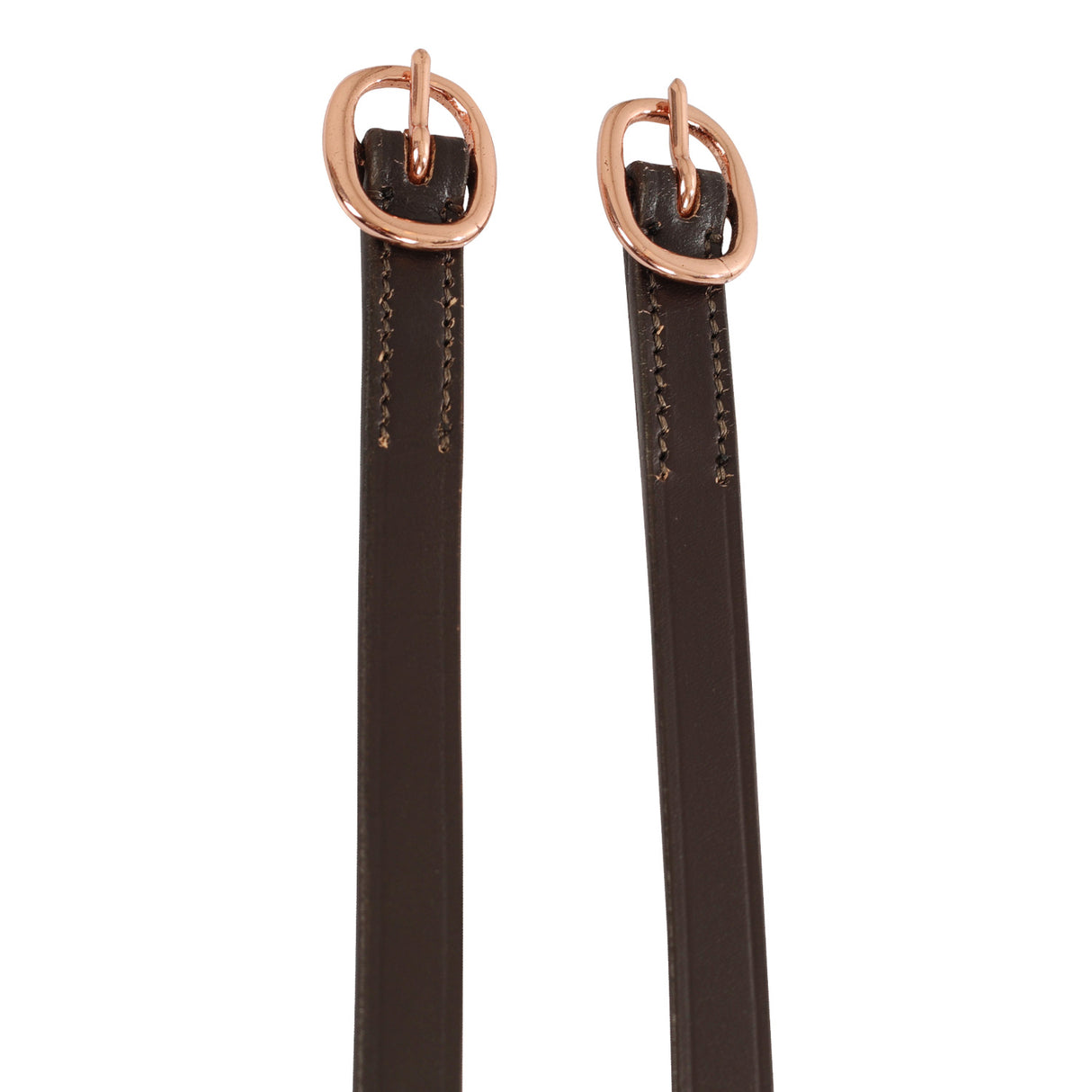 Equestro Spur Straps In Leather And Rose Gold Buckle #colour_brown