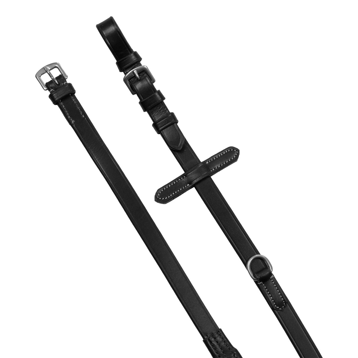 Equestro Reins With Leather And Rubber Martingale