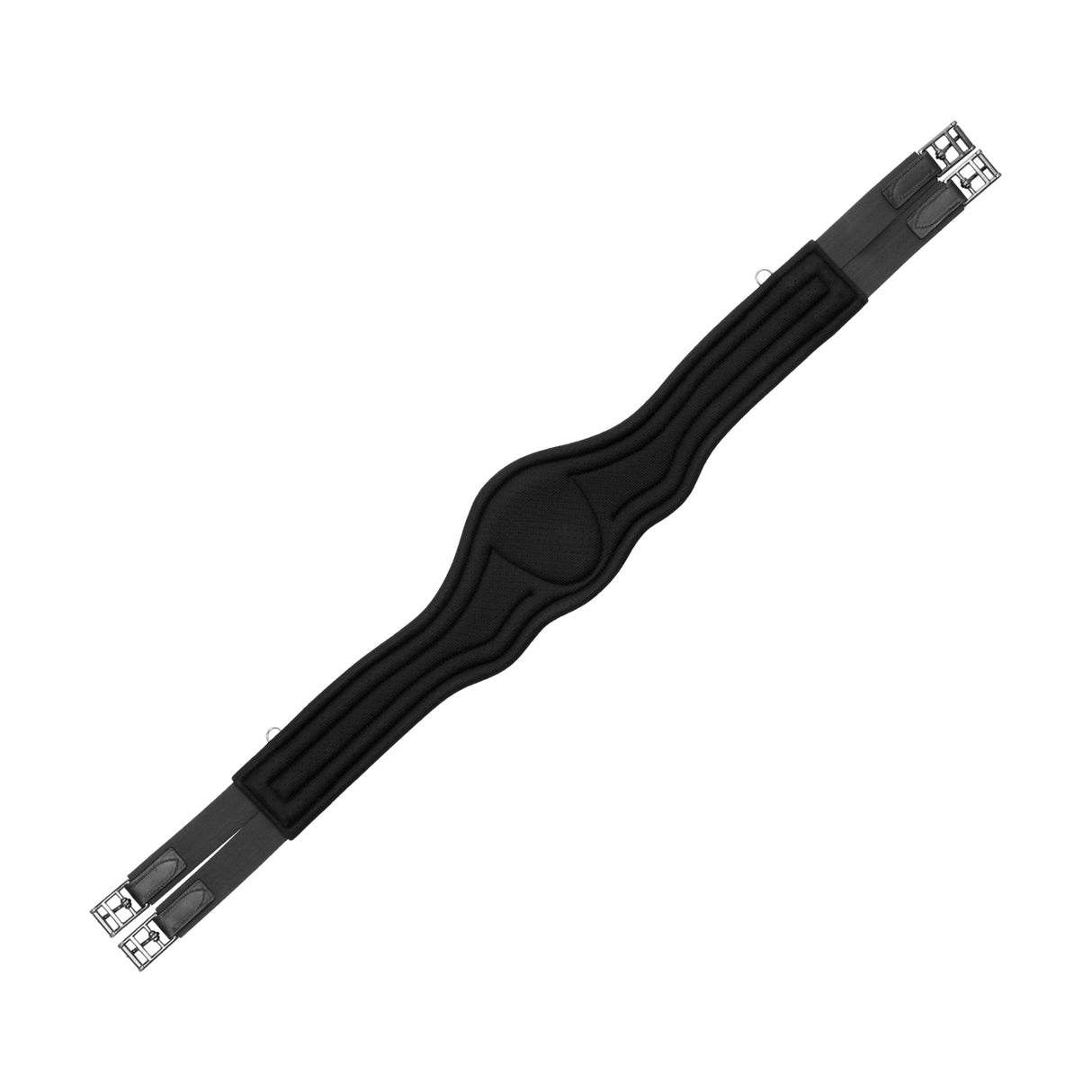 Equestro Jumping Girth Contoured Leather #colour_black