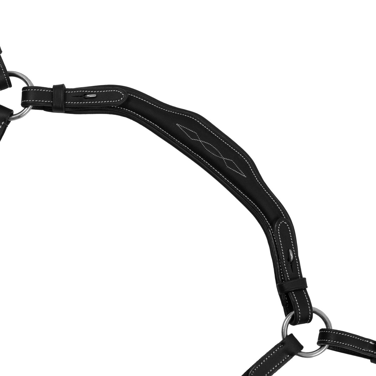 Anatomical leather breastplate with removable martingale