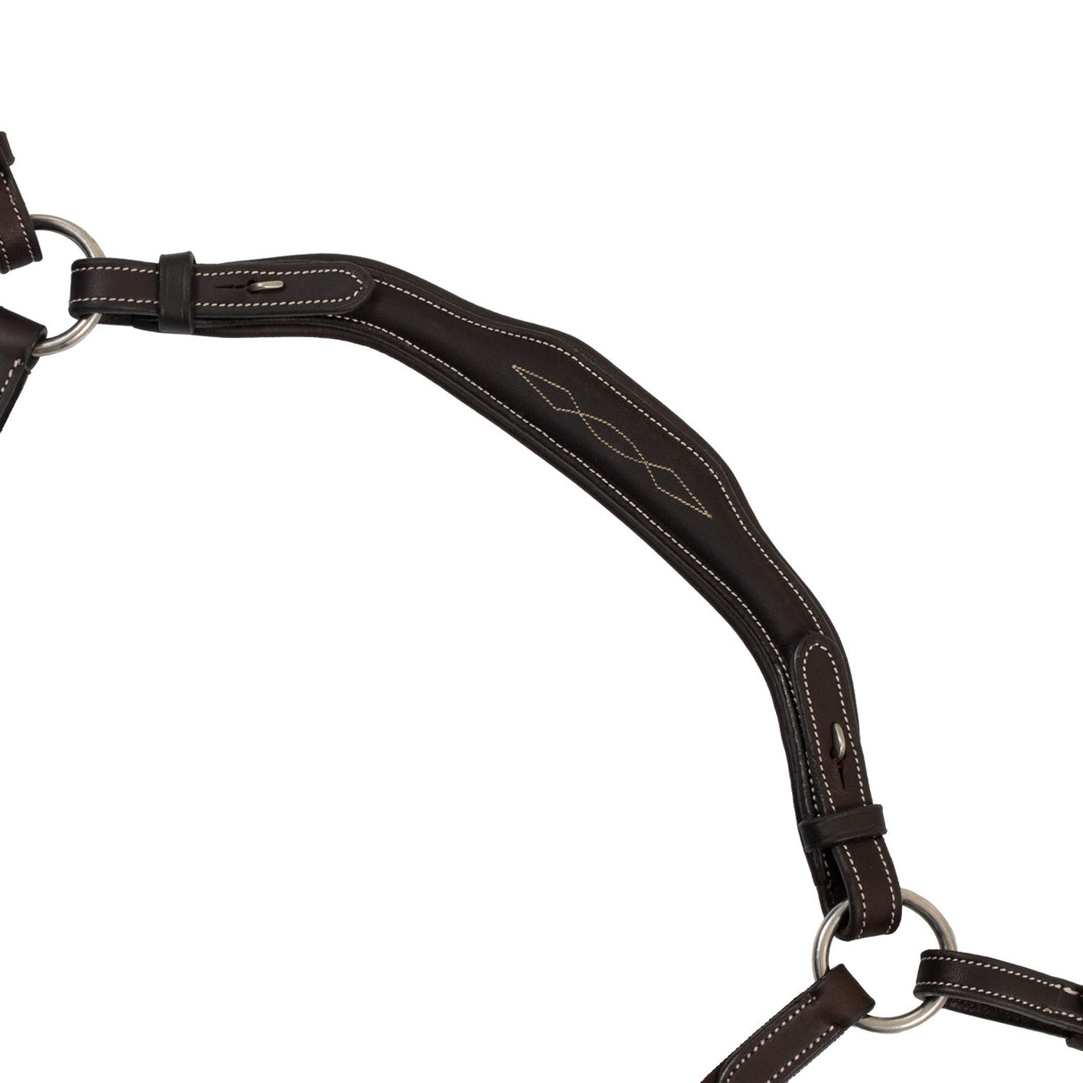 Anatomical leather breastplate with removable martingale