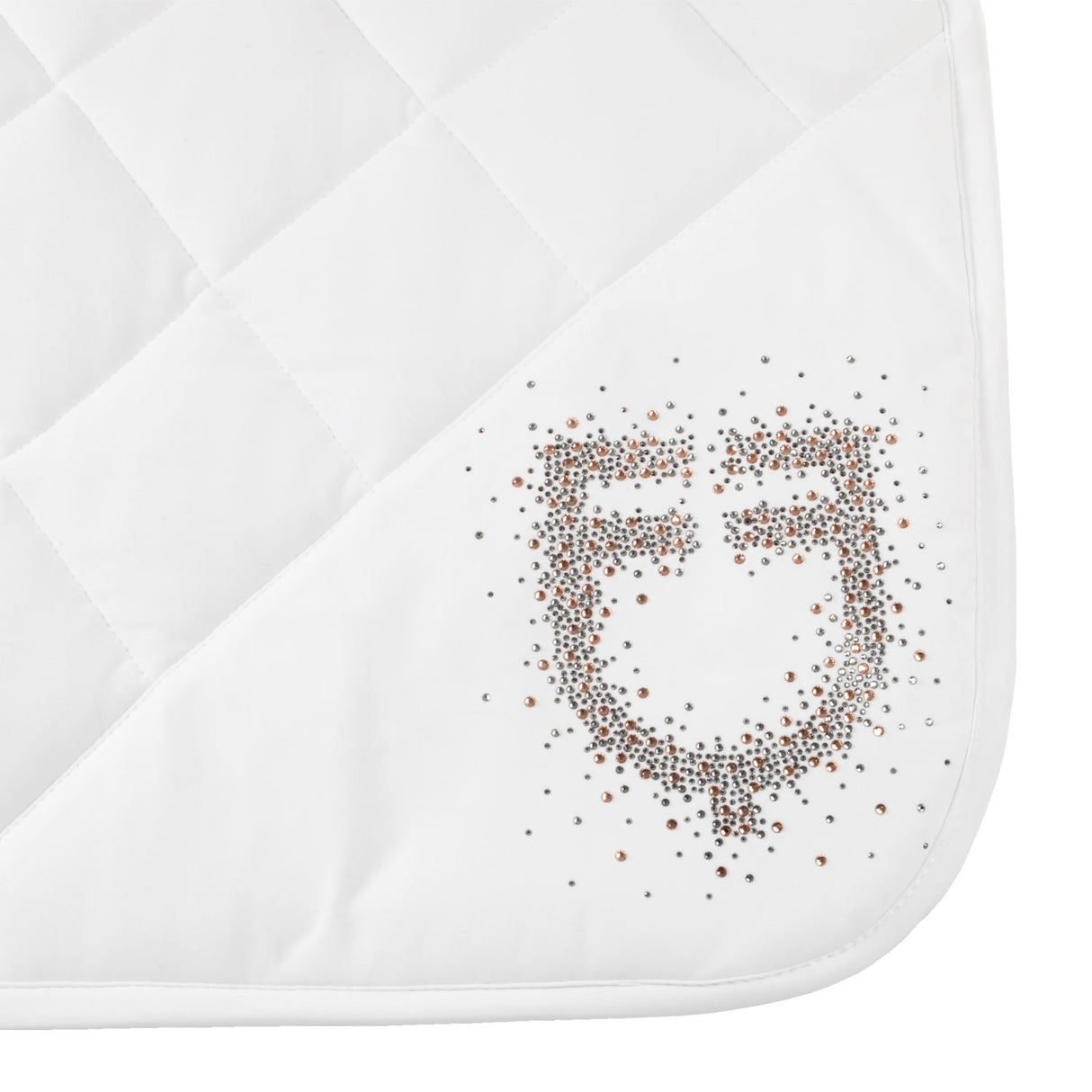 Equestro Dressage Saddle Pad With Rhinestone Logo #colour_white