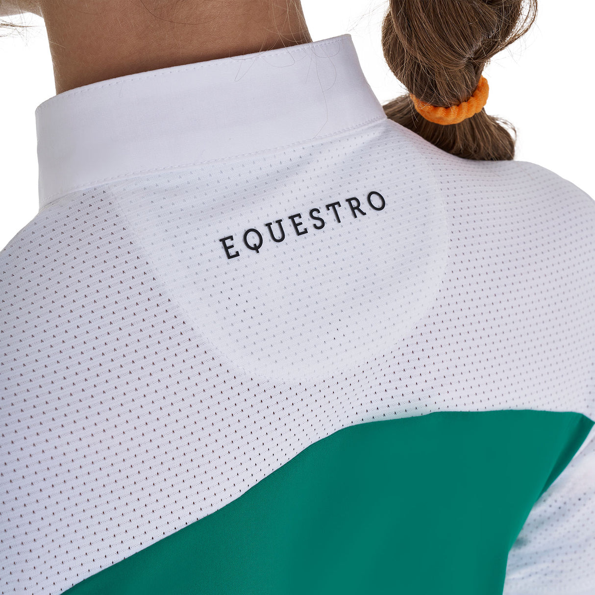 Equestro Girls' Slim Fit Competition Polo Shirt With Perforated Fabric #colour_green