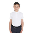 Equestro Boys' Slim Fit Competition Polo Shirt Four-Buttons #colour_white