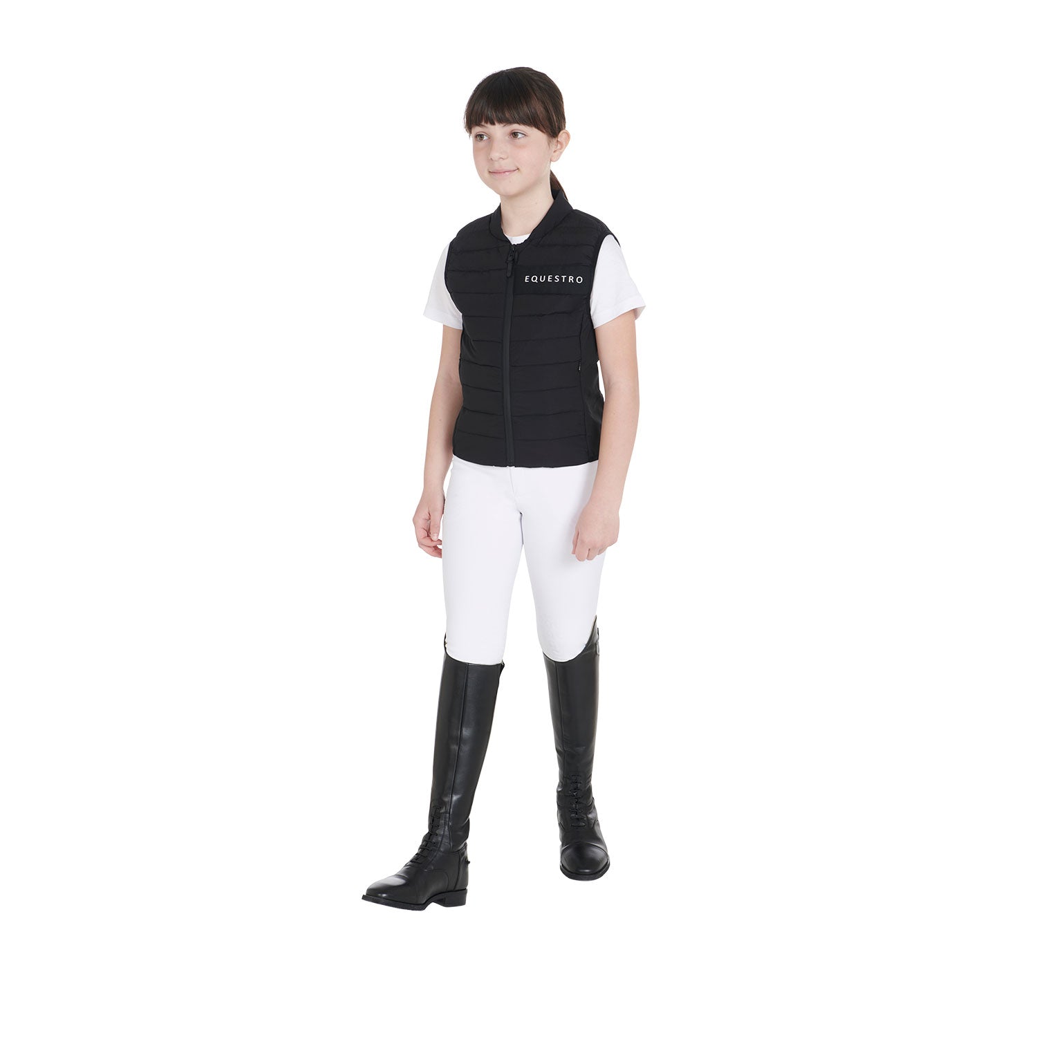 Equestro Kids' Vest In Technical Fabric #colour_black