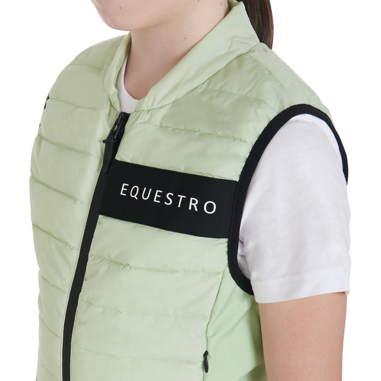 Equestro Kids' Vest In Technical Fabric #colour_green