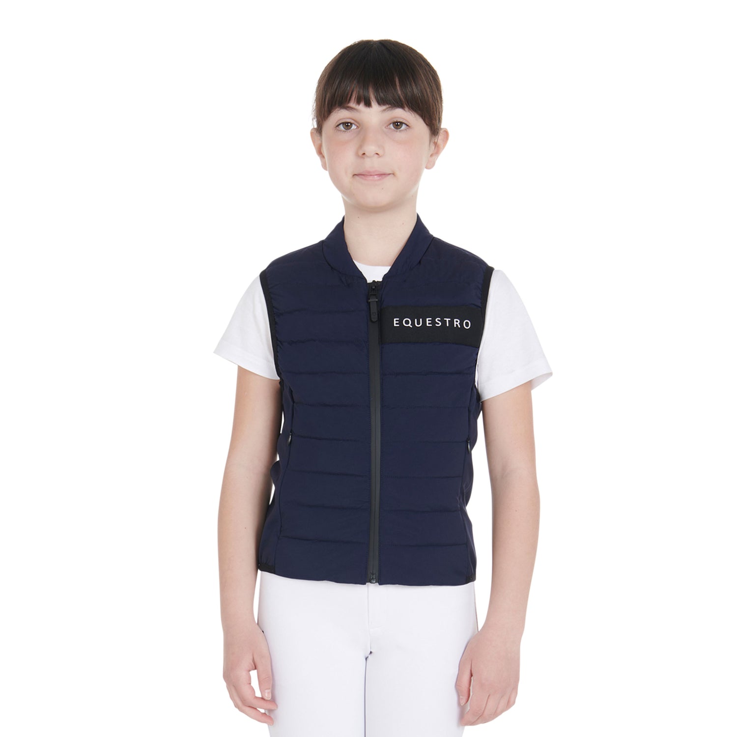 Equestro Kids' Vest In Technical Fabric #colour_blue