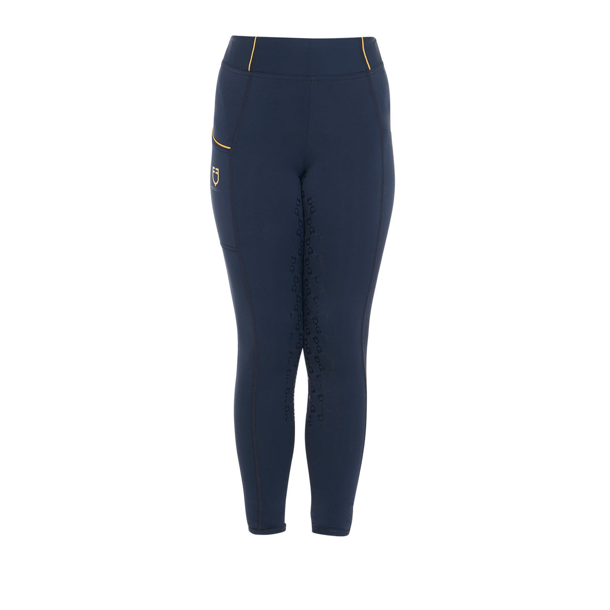 Equestro Girls' Slim Fit Grip Leggings With Logo