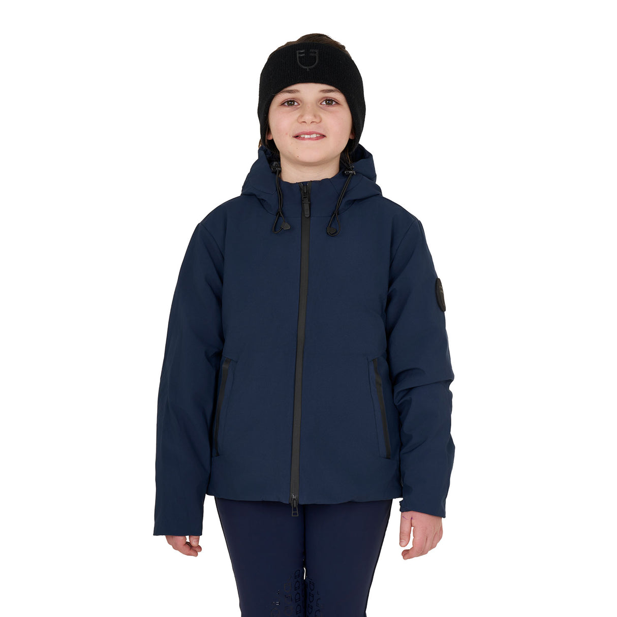 Equestro Unisex Kids Waterproof And Windproof Nylon Jacket #colour_blue