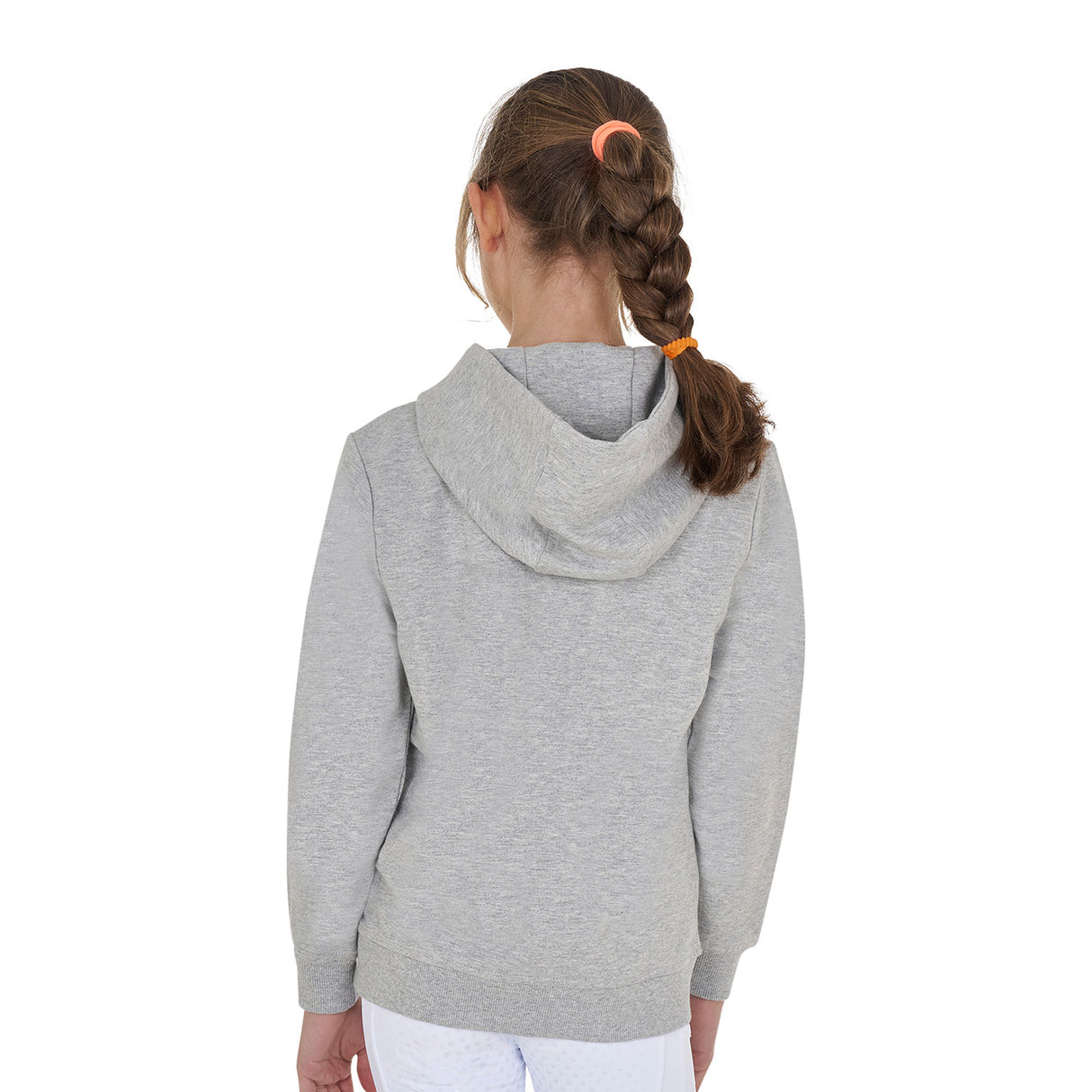 Equestro Kids' Hoodie With Zip And Sponge Lettering #colour_grey-green