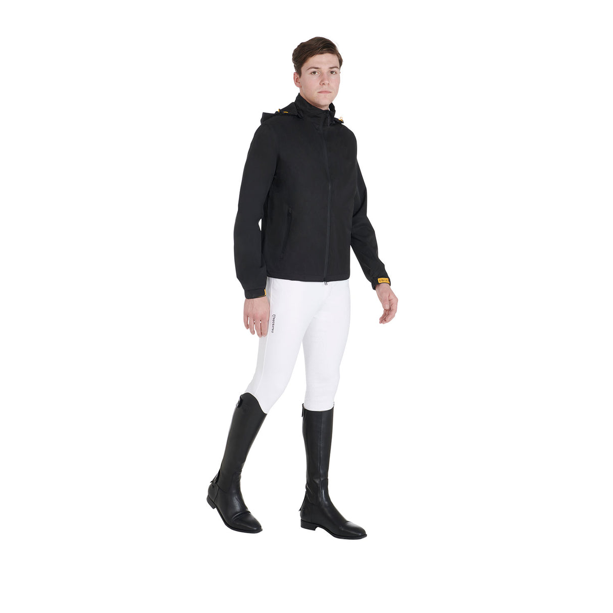 Equestro Men's Three-Layer Technical Raincoat #colour_black