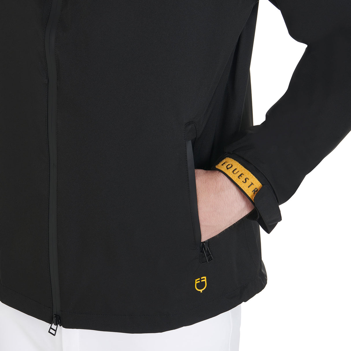 Equestro Men's Three-Layer Technical Raincoat #colour_black
