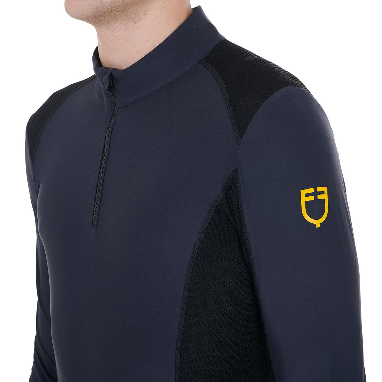 Men's slim fit long-sleeved training polo shirt