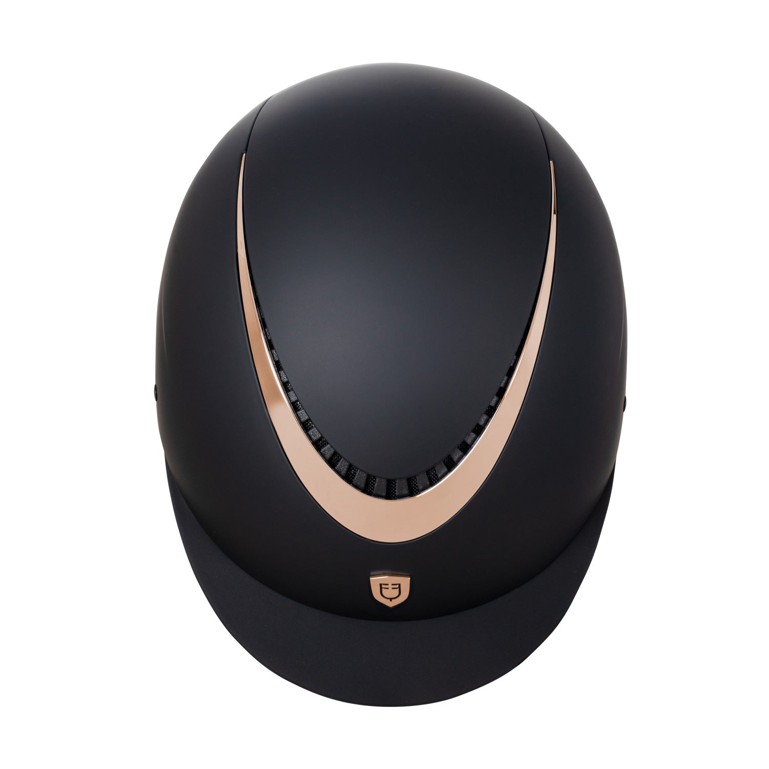 Equestro Unisex Helmet With Shiny Frame #colour_black-rose-gold