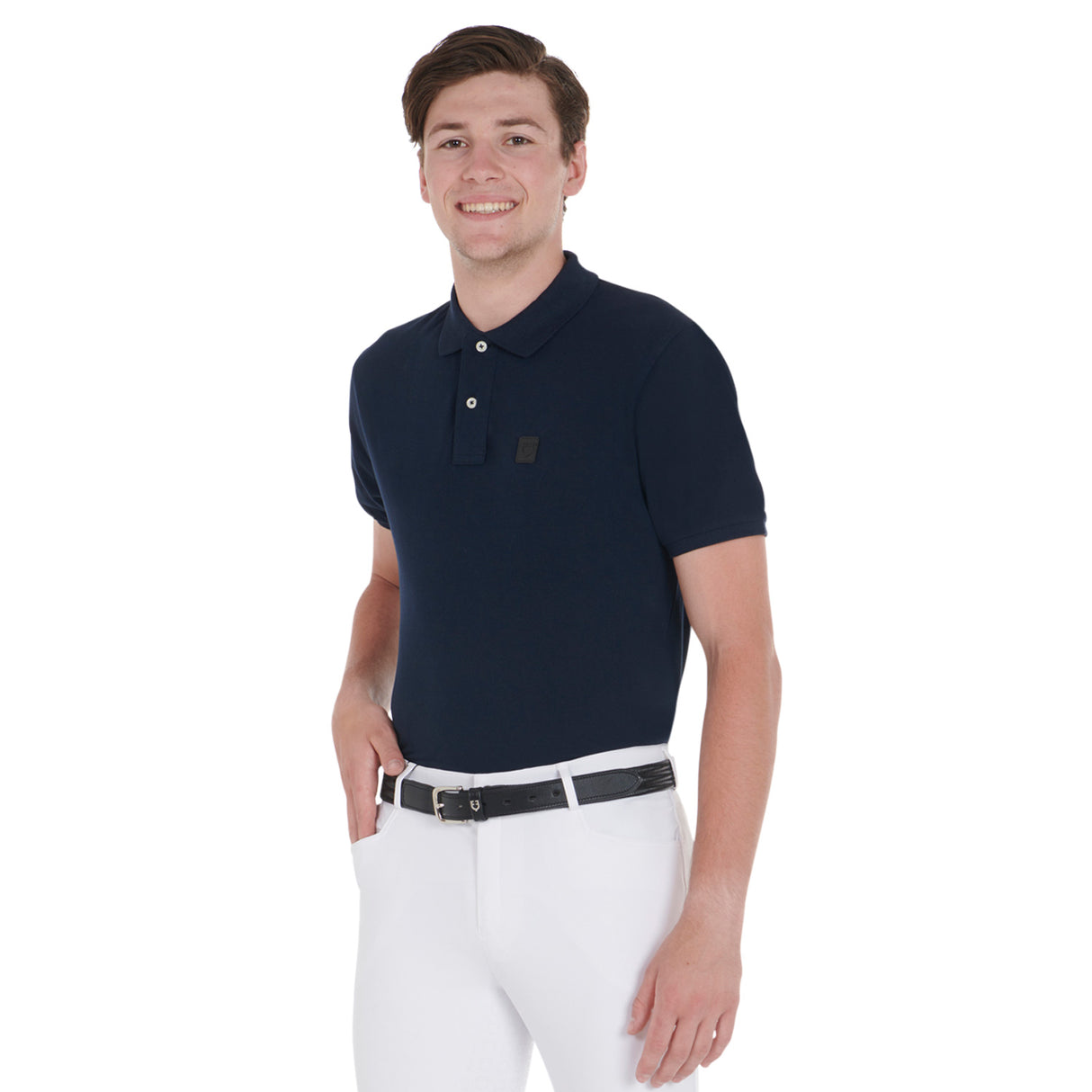 Equestro Elastic Leather Belt #colour_black