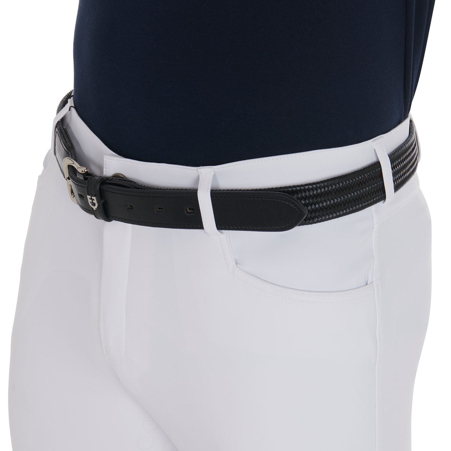 Equestro Elastic Leather Belt #colour_black