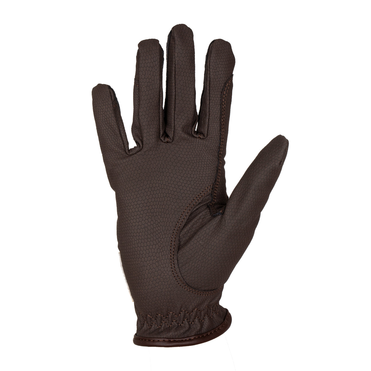 Equestro Unisex Gloves In Soft Synthetic Leather With Velcro Fastening #colour_brown