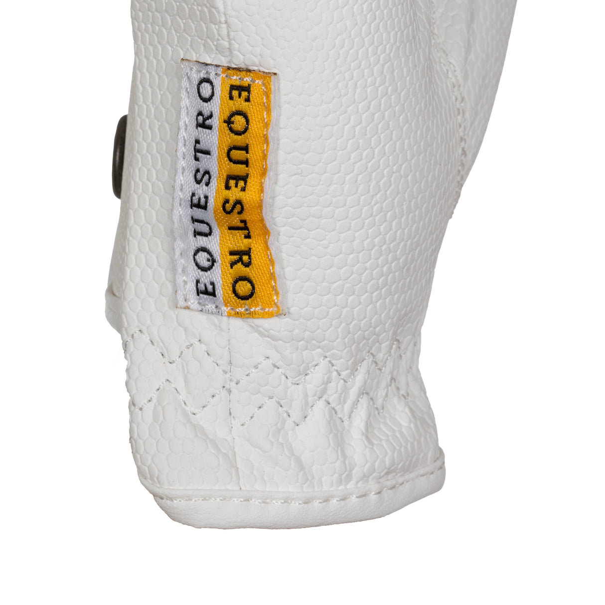 Equestro Unisex Gloves In Soft Synthetic Leather With Velcro Fastening #colour_white