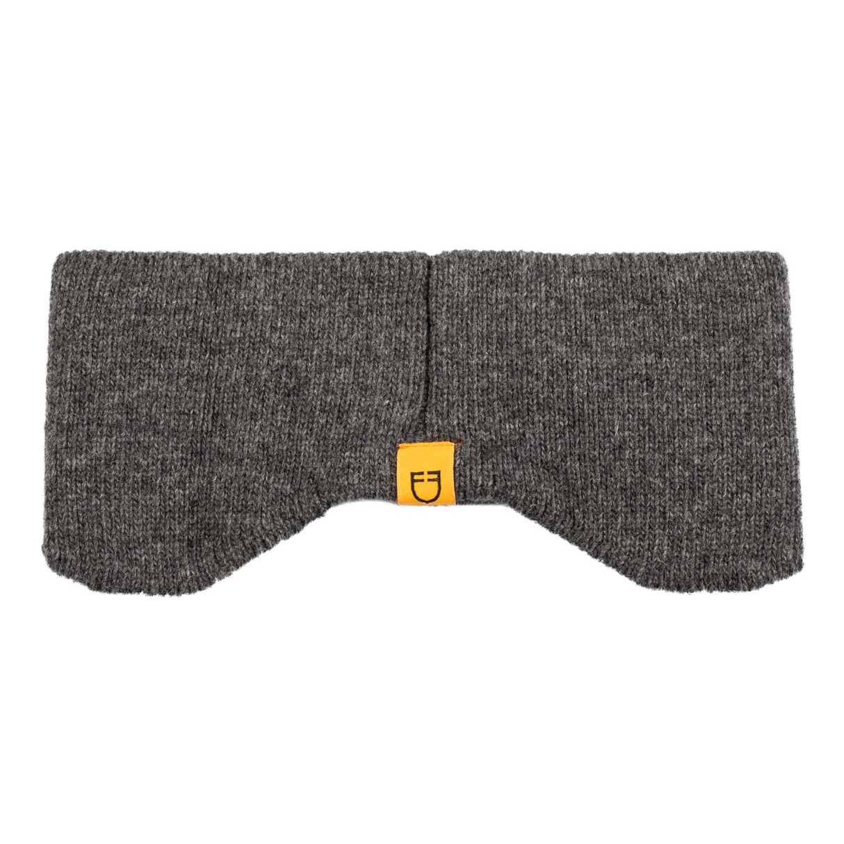 Equestro Unisex Ribbed Wool Earmuff Headband With Logo #colour_grey