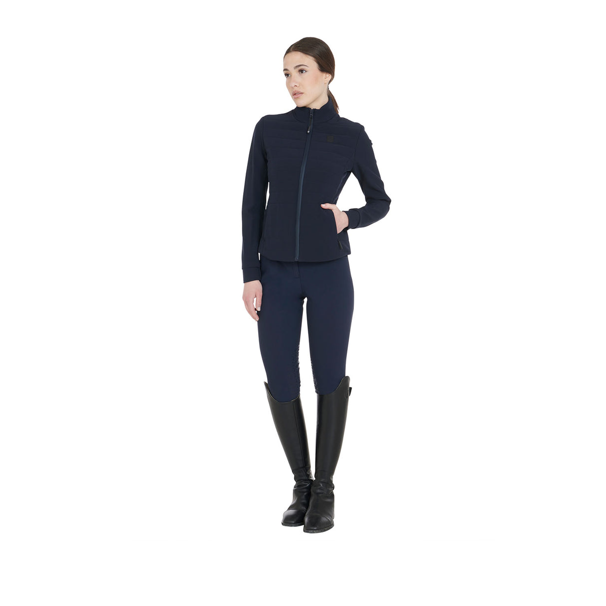 Equestro Women's Jacket In Technical And Perforated Fabric #colour_blue