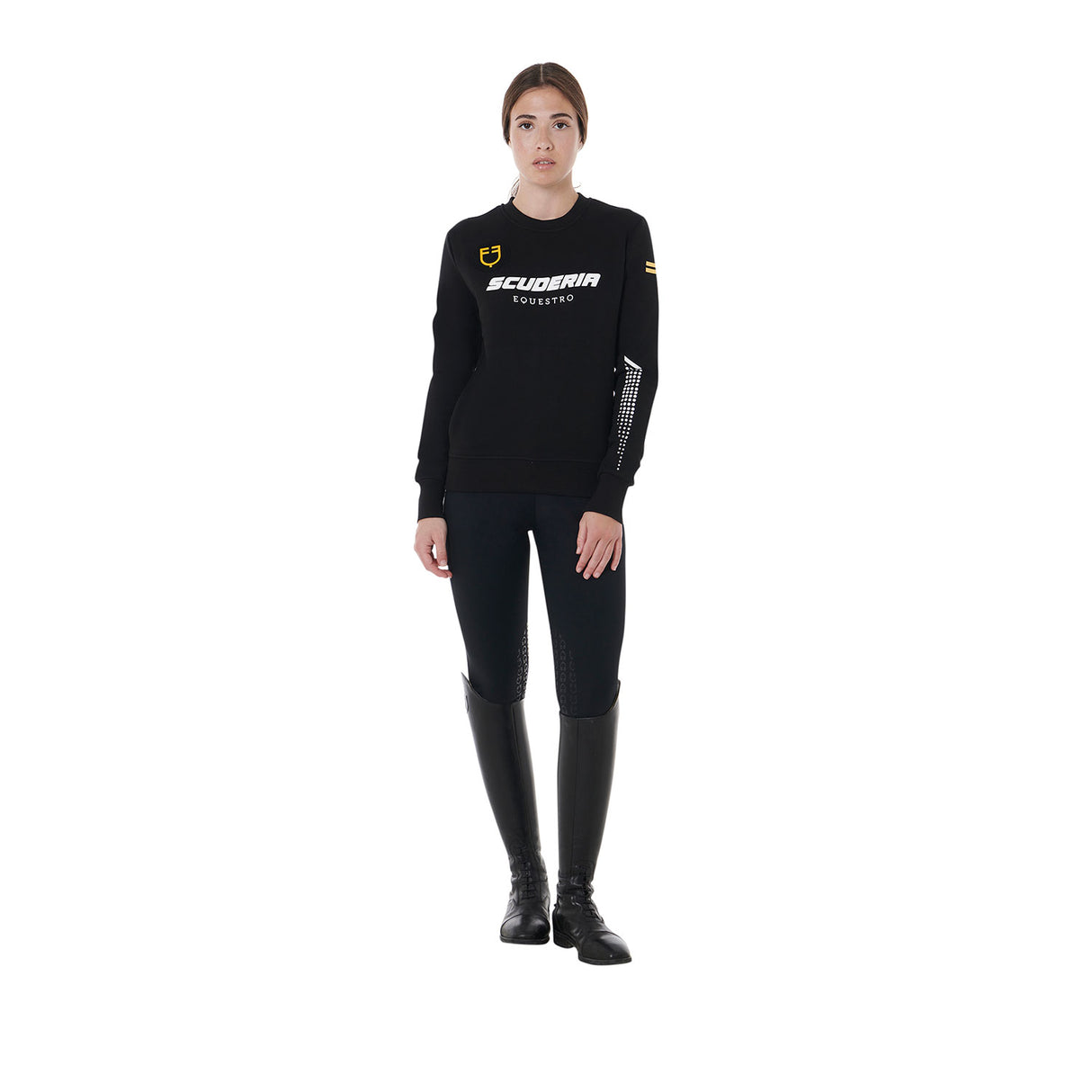 Equestro Scuderia Equestro Women's Crewneck Sweatshirt #colour_black