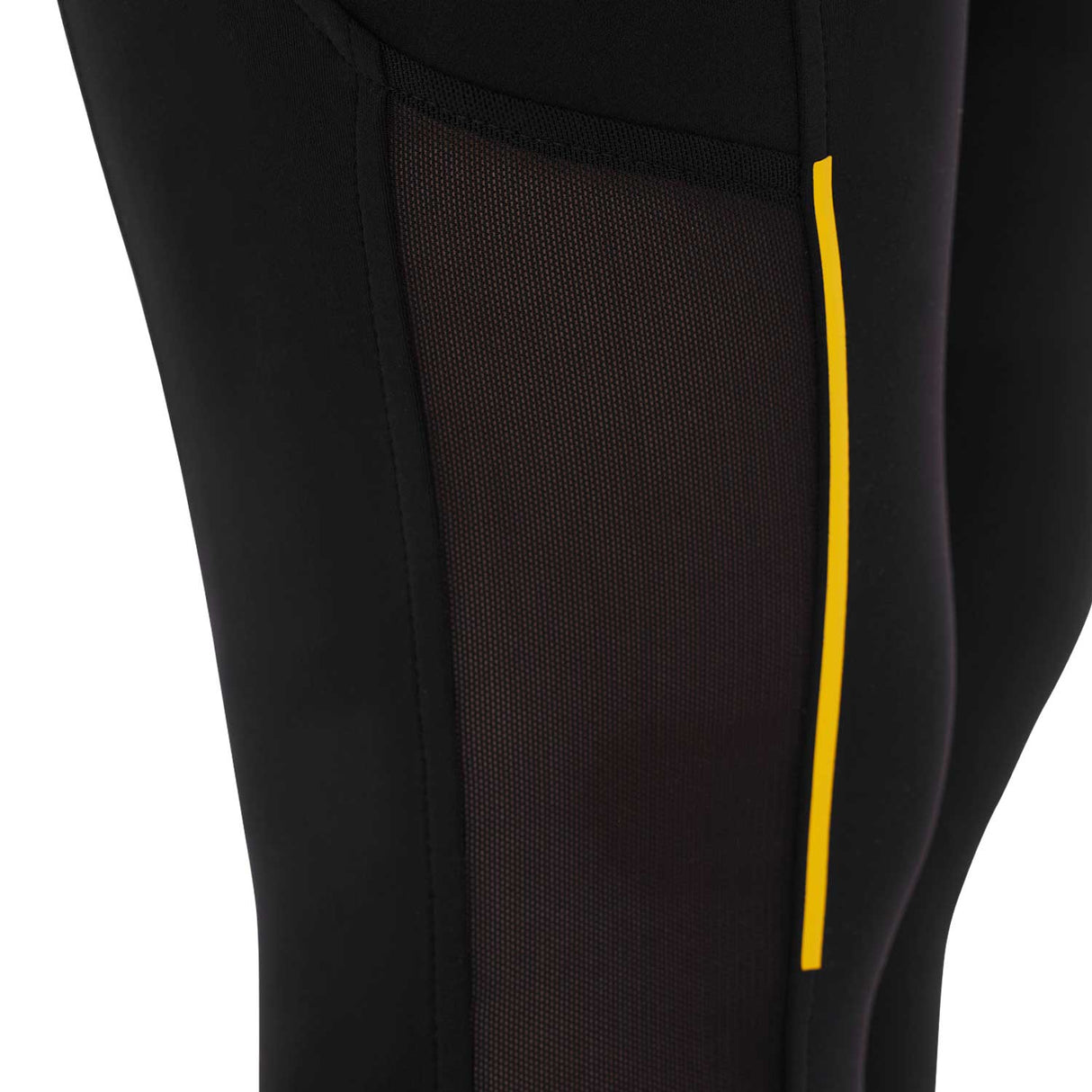 Equestro Women's Slim Fit Leggings with Micro Mesh Inserts #colour_black