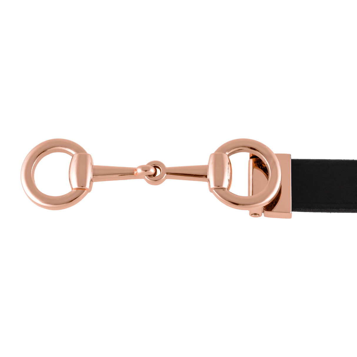 Equestro Women's Belt Snaffle Bit Buckle #colour_black-gold