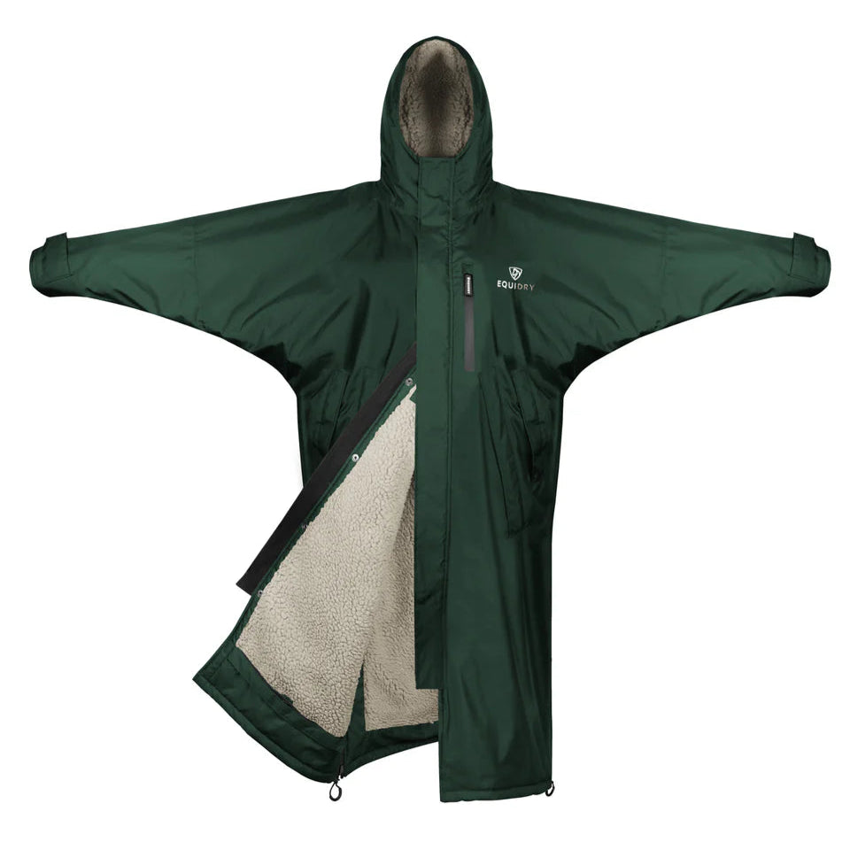 EQUIDRY Children's Thick Fleece Evolution #colour_black-forest-green-cream