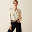 Ariat Women's Cricklade Blouse #colour_watercolor-horse-print