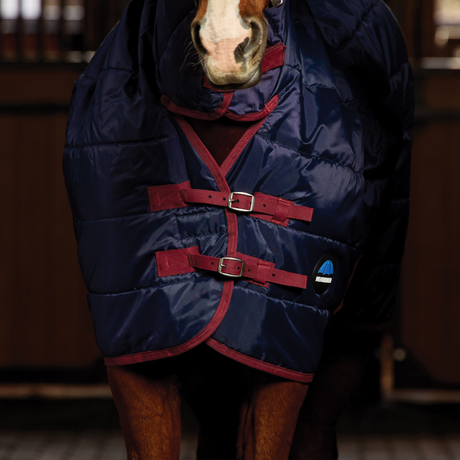 Weatherbeeta Comfitec 210D Channel Quilt 360G Combo Neck Stable #colour_navy-burgundy