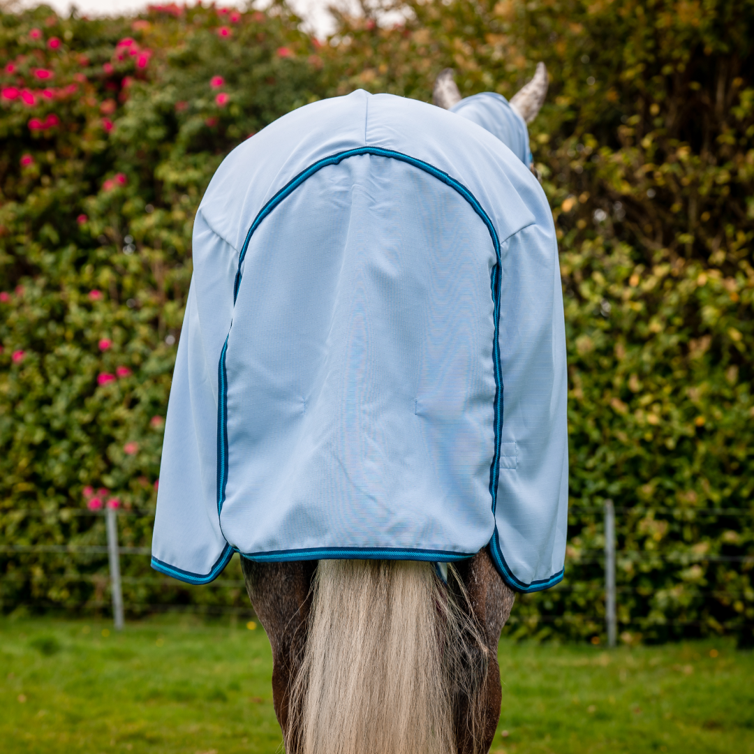 Horseware Ireland Amigo Ripstop Hoody #colour_azure-blue-navy-electric-blue