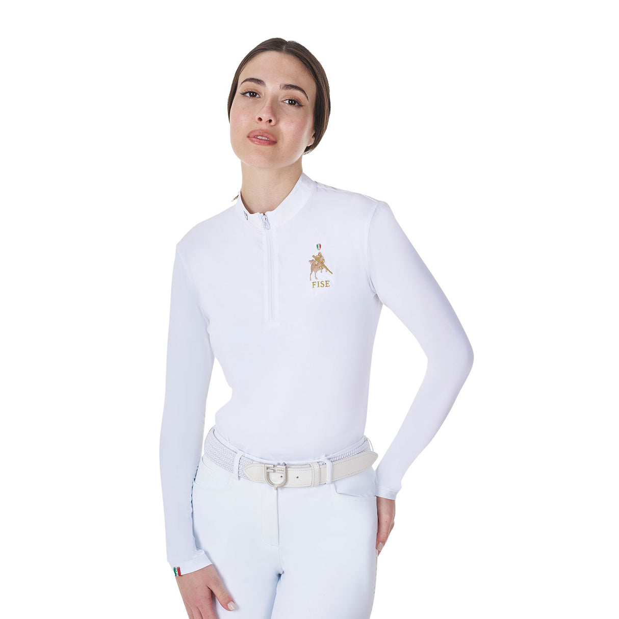 Equestro Women's Long-Sleeved Competition Polo Shirt Equestro X Fise