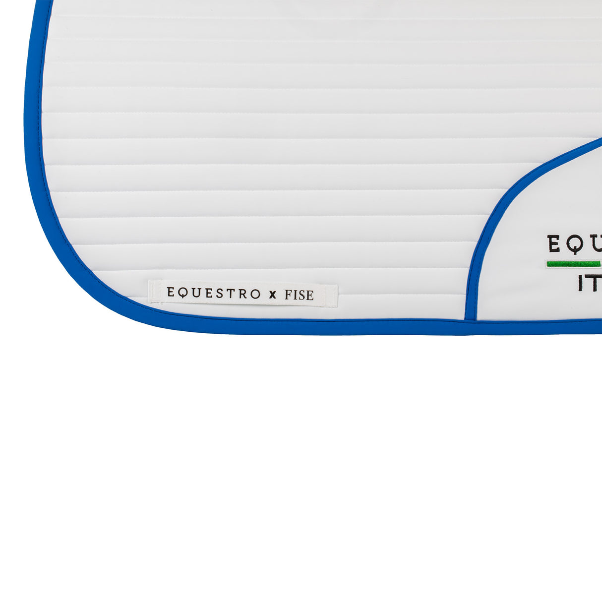 Equestro Dressage Saddle Pad With Embroidered Logo Equestro X Fise #colour_blue-white