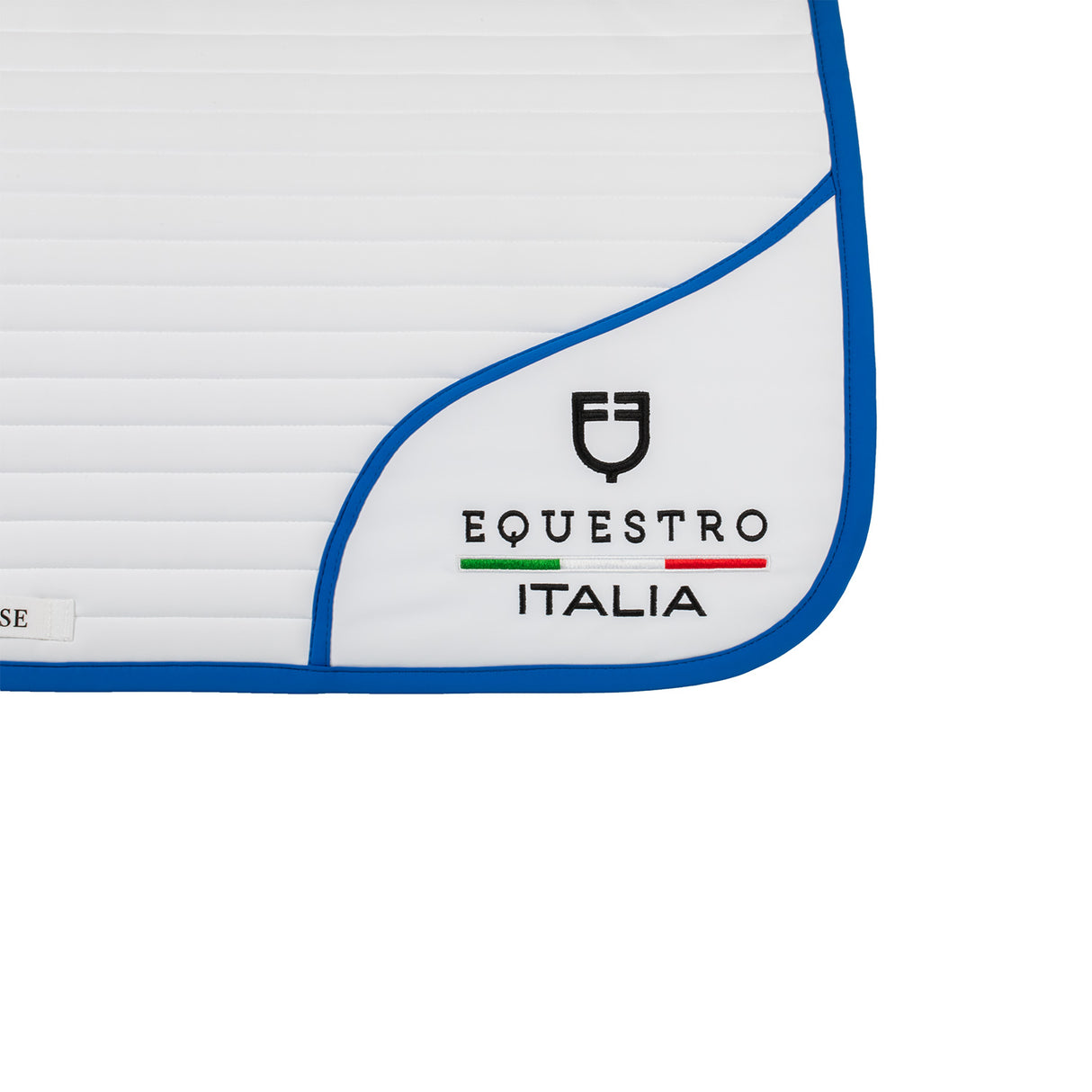 Equestro Dressage Saddle Pad With Embroidered Logo Equestro X Fise #colour_blue-white