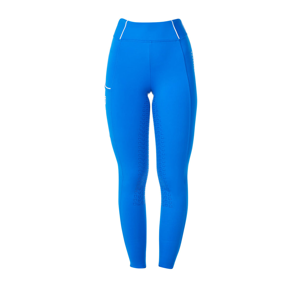 Equestro Women's Slim Fit Full Grip Leggings Equestro X Fise #colour_blue