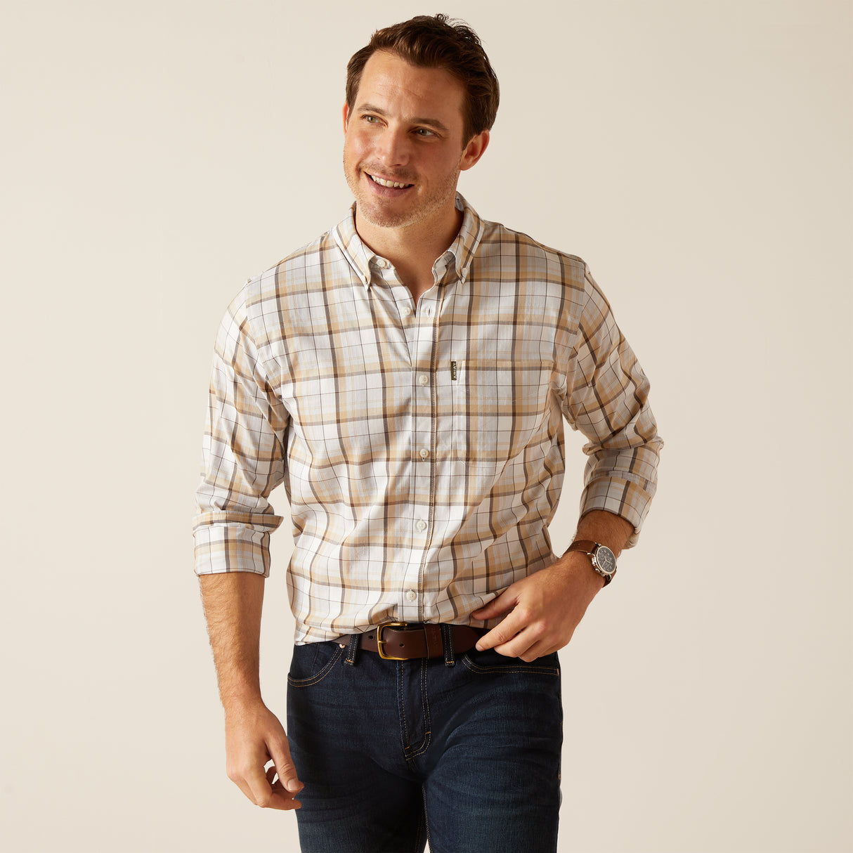 Ariat Men's Napa Shirt #colour_beige