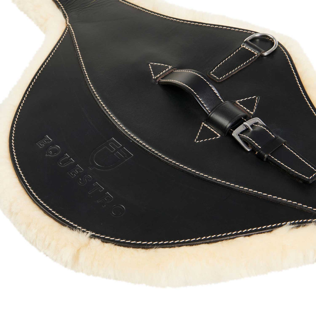 Equestro Jumping Girth With Belly Guard For English Saddle #colour_black