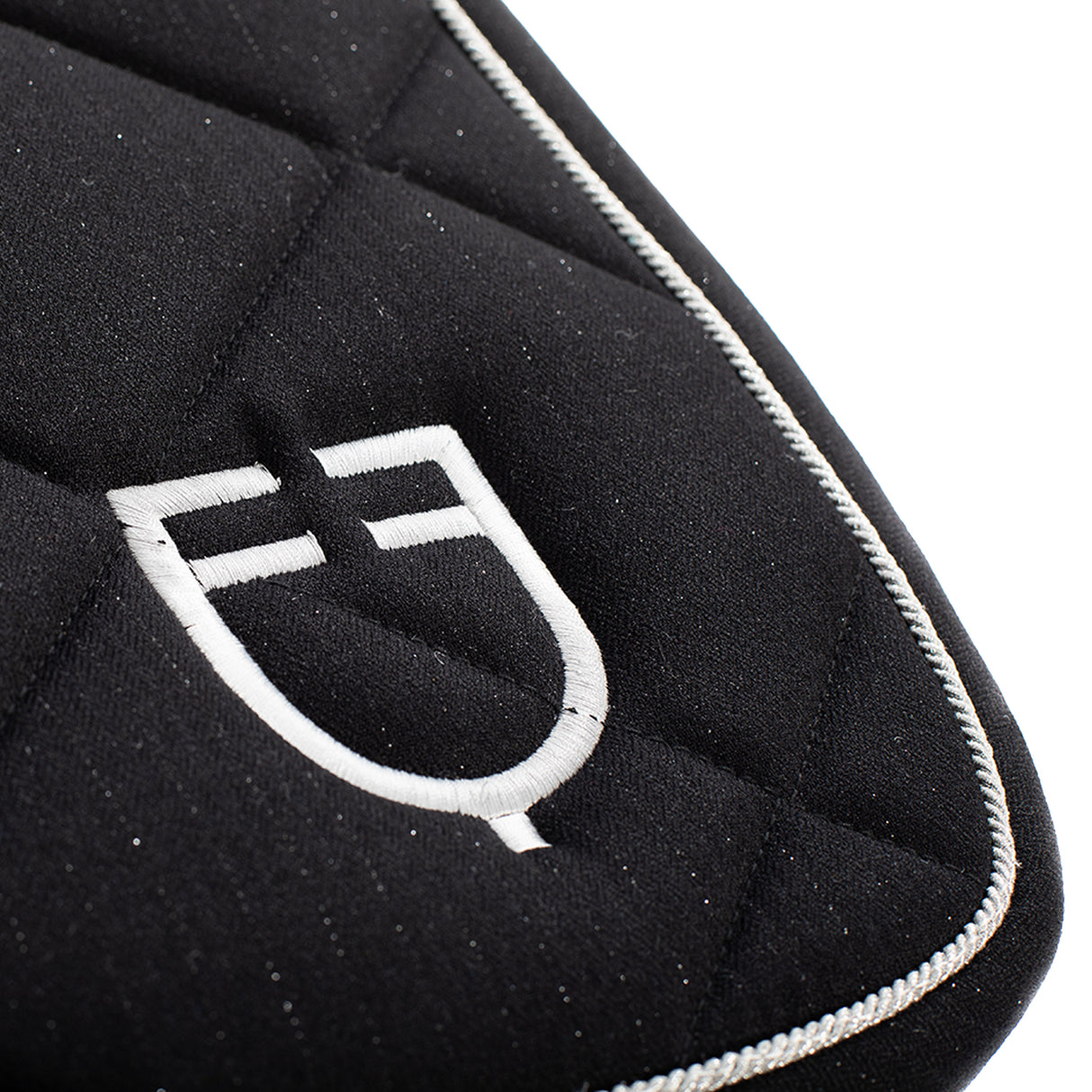 Equestro Jumping Saddle Pad In Cotton With Trimmings With Logo #colour_black