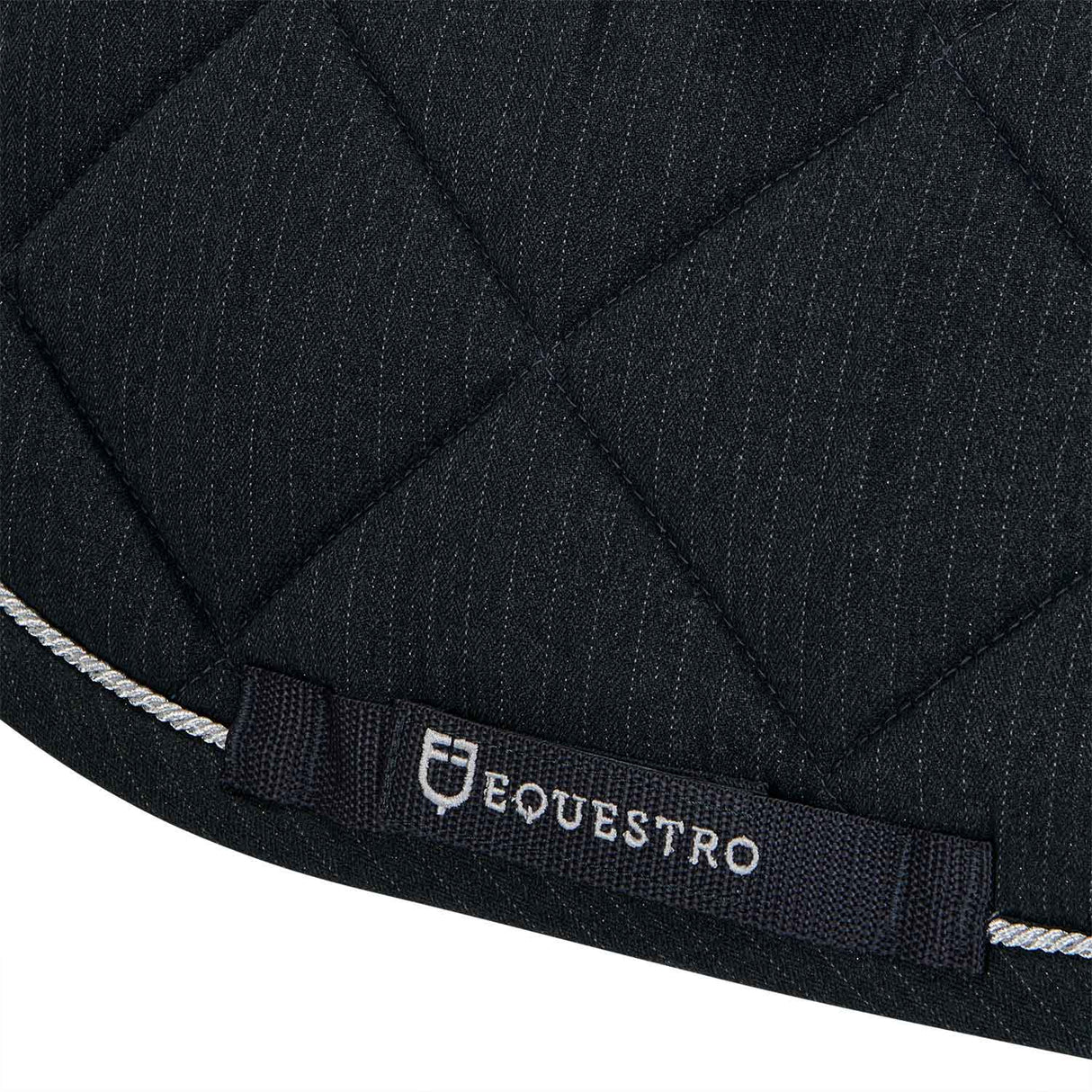 Equestro Jumping Saddle Pad In Cotton With Trimmings #colour_grey