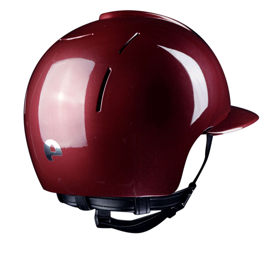 KEP Smart Metal Polished Bordeaux Riding Hat with Narrow Liner
