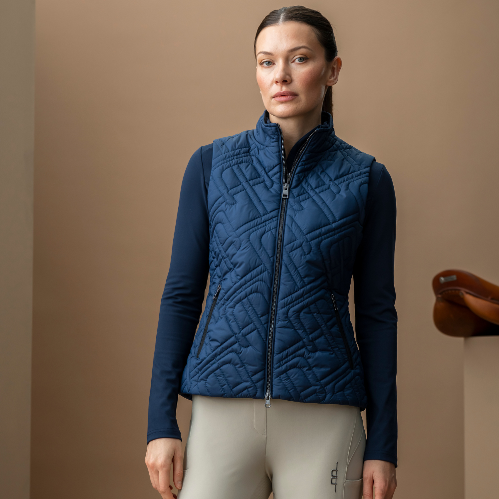 Alessandro Albanese Neve Monogram Quilted Gilet #colour_core-navy