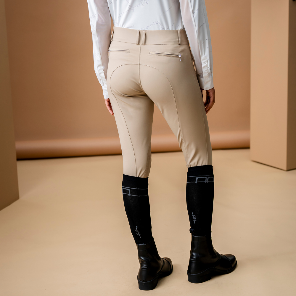 Alessandro Albanese Aria Knee Patch Mid Rise Breech #colour_core-beige