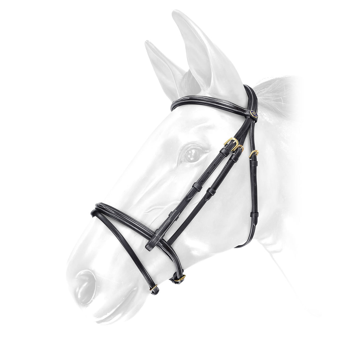 Whitaker Valencia Deluxe Flash Bridle With Reins #colour_black