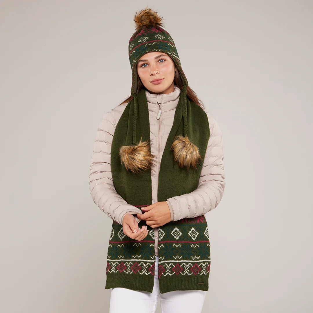 Toggi Winterton Knitted Trapper Hat #colour_moss