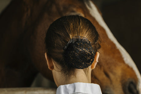 Equitheme Floral Hair Net #colour_black
