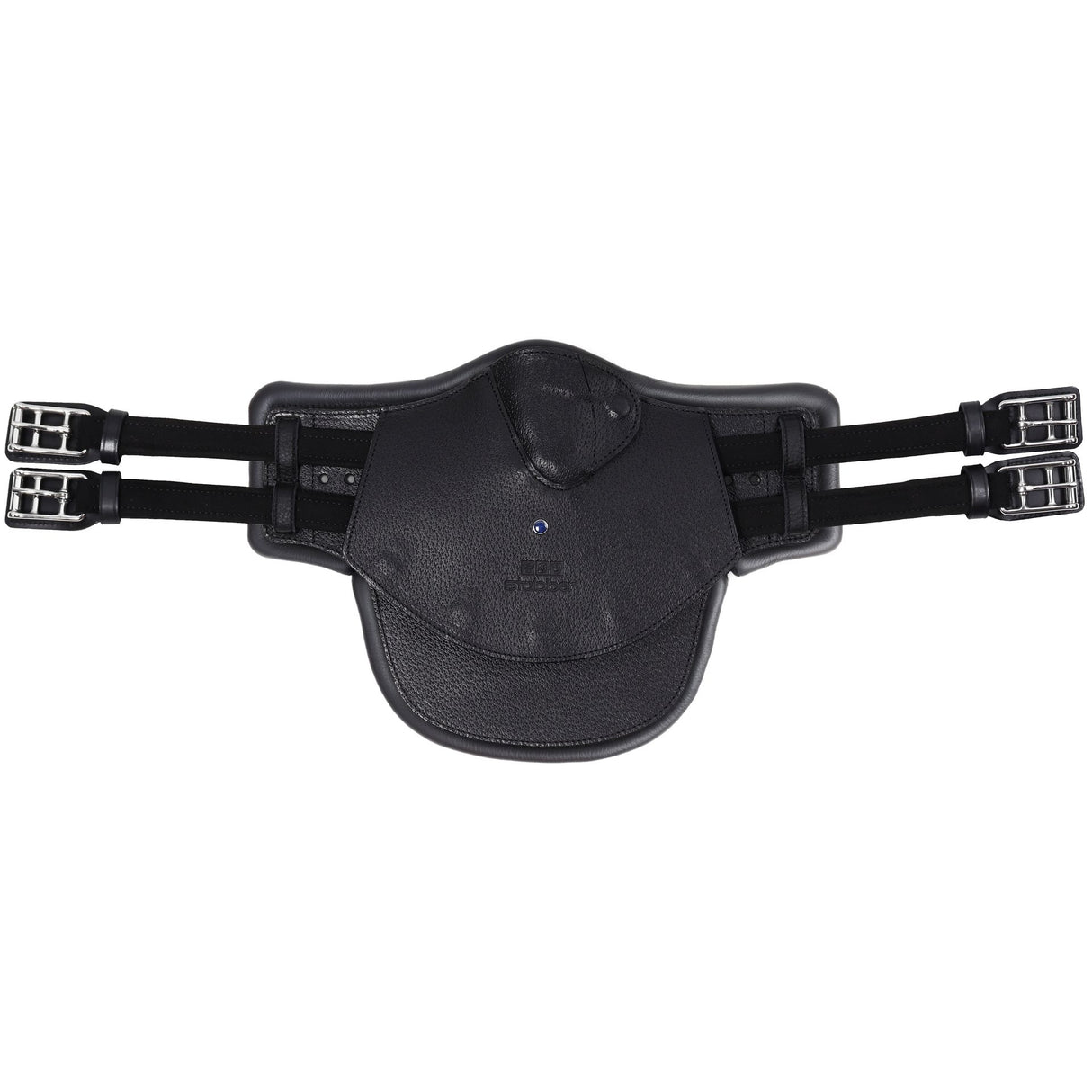 Stubben Equi-Soft® Belly Stud Girth with Cover - Black  #colour_vachette-leather-black