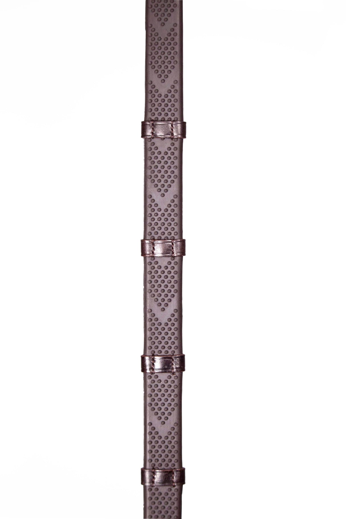 Henry James V-Grip Hybrid Rubber Reins With Leather Stoppers #colour_havana-brown